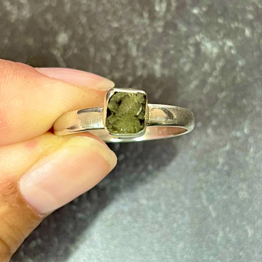 925 Silver Moldavite Ring